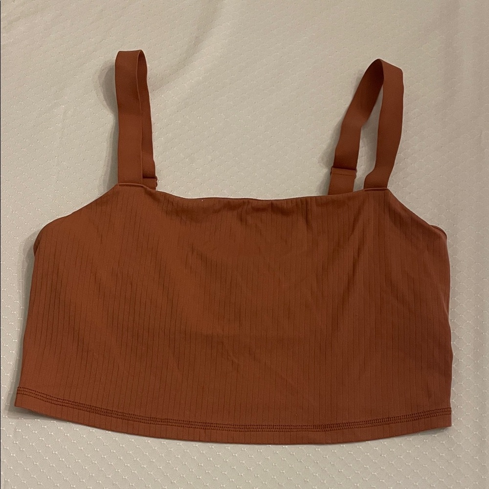 aerie Ribbed Bralette in Rust